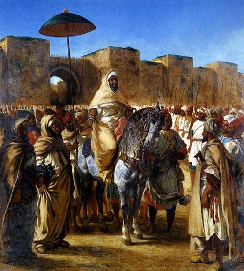 Eugene Delacroix The Sultan of Morocco and his Entourage Spain oil painting art